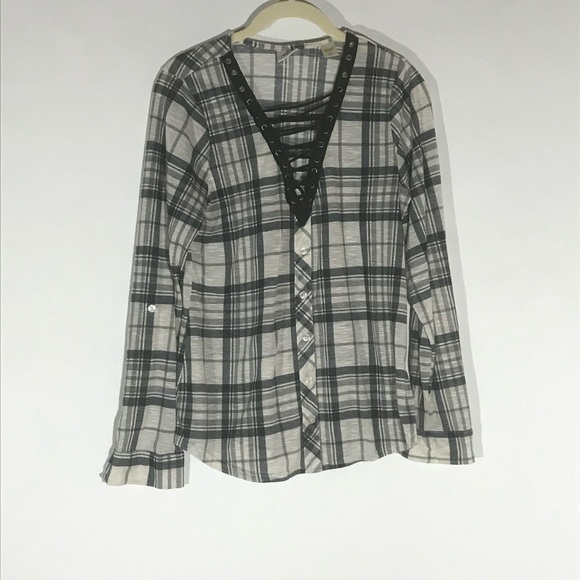 Day Trip Blouse Plaid Long sleeve size Large - Picture 1 of 9